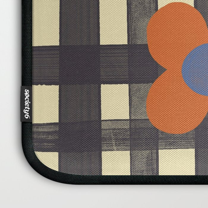 Black and red check and flowers Laptop Sleeve Gallery Image 3