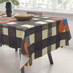 Black and red check and flowers Tablecloth Gallery Image 3