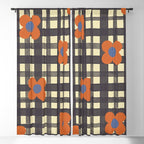 Black and red check and flowers Window Curtain Gallery Image 5
