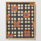 Black and red check and flowers Serving Tray Gallery Image 1