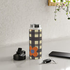 Black and red check and flowers Water Bottle Gallery Image 4