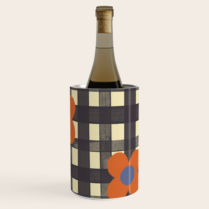 Black and red check and flowers Wine Chiller Gallery Image 2