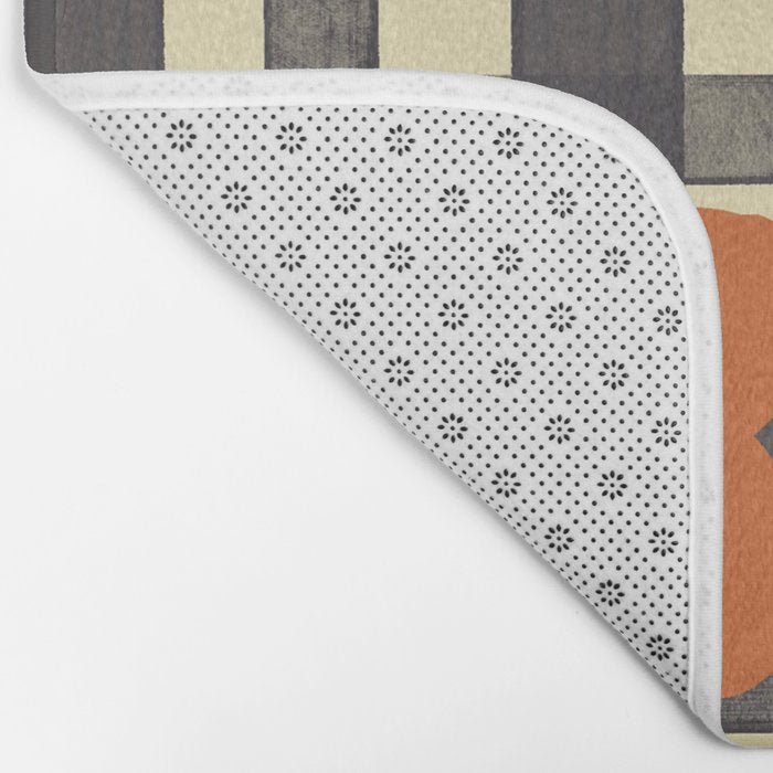 Black and red check and flowers Bath Mat Gallery Image 2