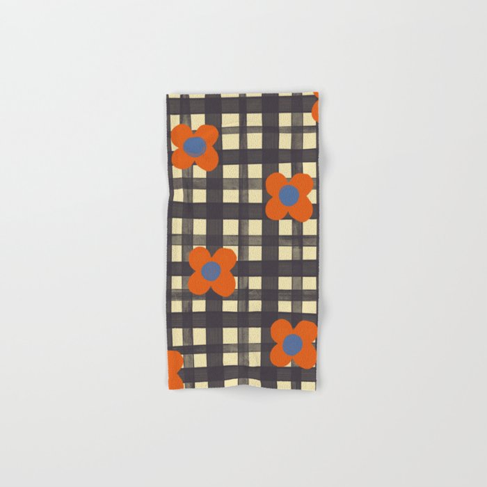 Black and red check and flowers Towels Gallery Image 1