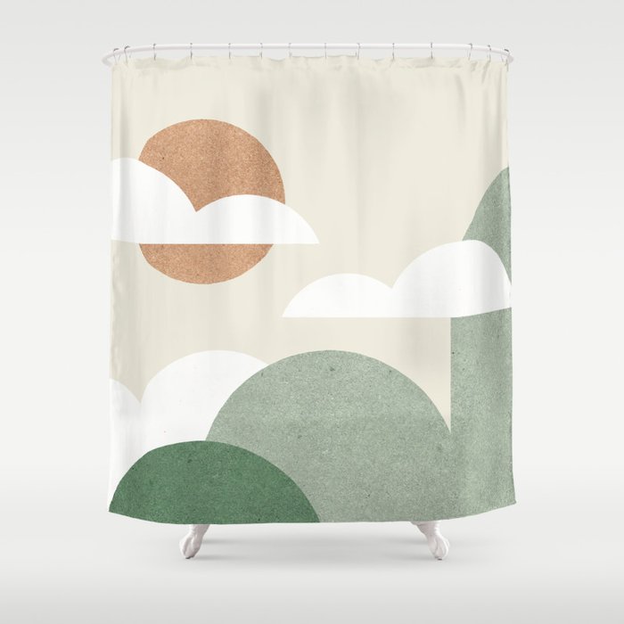 Mountains and Clouds Shower Curtain Gallery Image 1