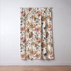 Harvest 2025 Artistic Poppies Autumn Blush Warm Watercolor Floral Rustic Window Curtain Gallery Image 3