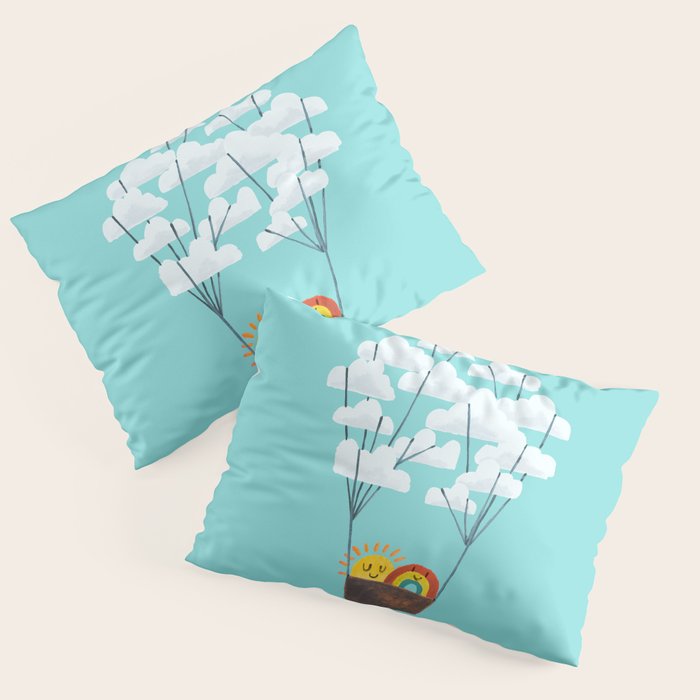 Hot cloud balloon - sun and rainbow Pillow Sham Gallery Image 3
