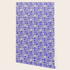 Abstract blue tropical mosaic art pattern Wallpaper Gallery Image 2