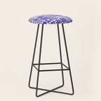 Abstract blue tropical mosaic art pattern Stool Gallery Image 1