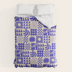 Abstract blue tropical mosaic art pattern Comforter Gallery Image 6