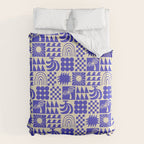 Abstract blue tropical mosaic art pattern Duvet Cover Gallery Image 6