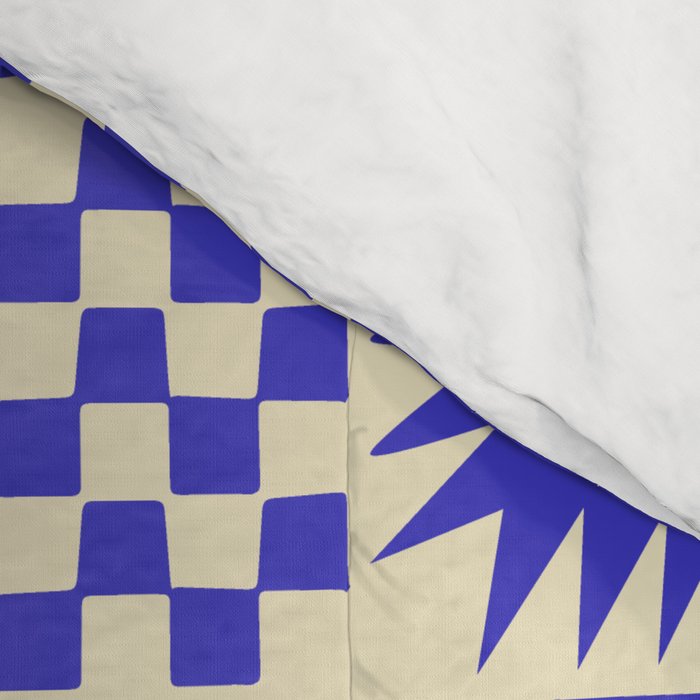 Abstract blue tropical mosaic art pattern Comforter Gallery Image 4