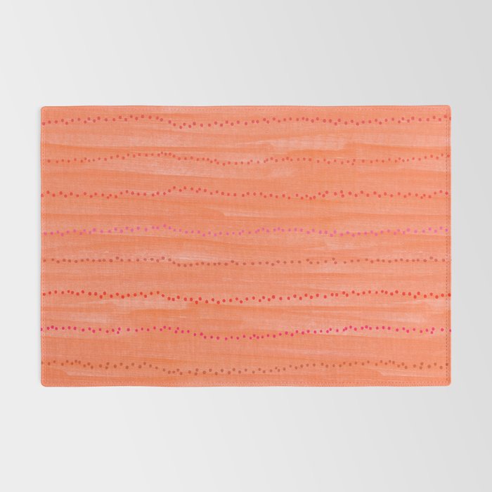 Minimal Doodle Dots in Chili Red Rug Gallery Image 2