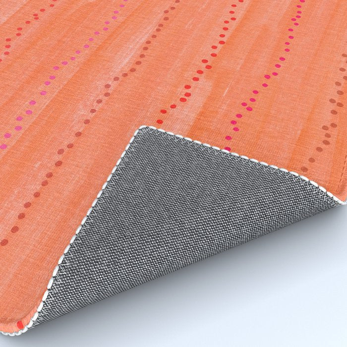 Minimal Doodle Dots in Chili Red Rug Gallery Image 4