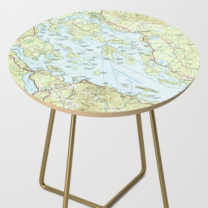 Lake Winnipesaukee Map (1986) Side Table Gallery Image 2