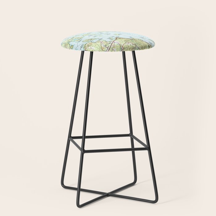 Lake Winnipesaukee Map (1986) Stool Gallery Image 1