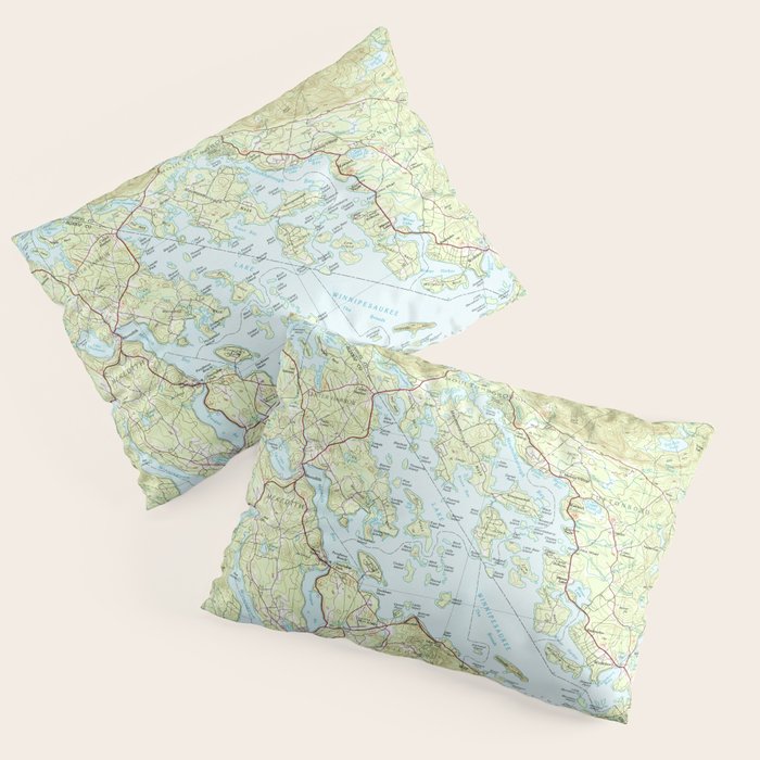 Lake Winnipesaukee Map (1986) Pillow Sham Gallery Image 3