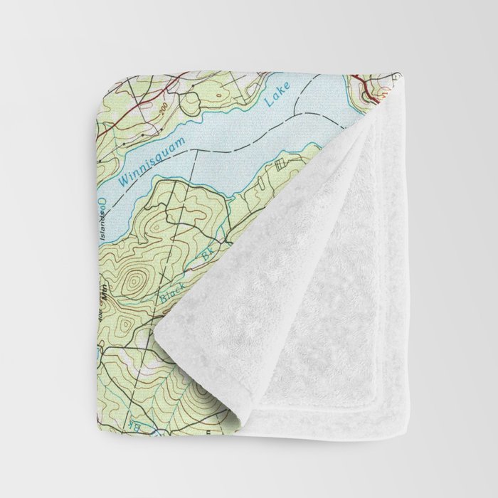 Lake Winnipesaukee Map (1986) Throw Blanket Gallery Image 3