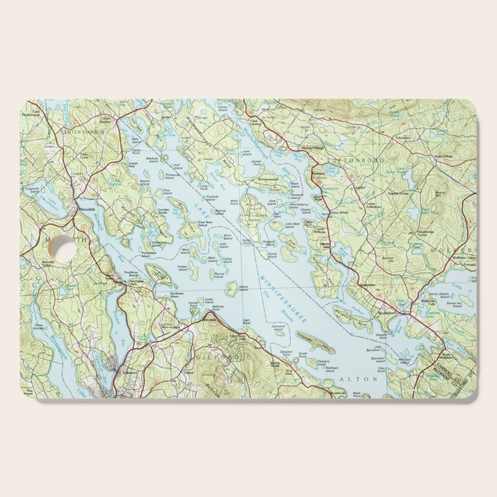 Lake Winnipesaukee Map (1986) Cutting Board Gallery Image 1