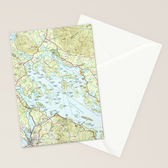 Lake Winnipesaukee Map (1986) Stationery Card Gallery Image 2