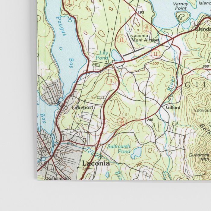 Lake Winnipesaukee Map (1986) Poster Gallery Image 3