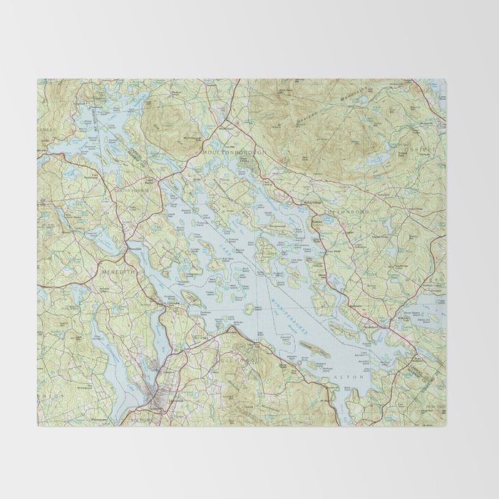Lake Winnipesaukee Map (1986) Throw Blanket Gallery Image 2