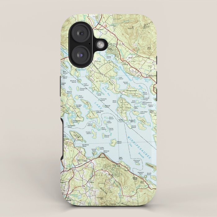 Lake Winnipesaukee Map (1986) iPhone Case Gallery Image 1