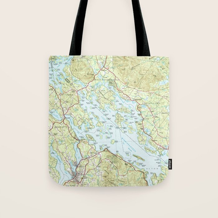 Lake Winnipesaukee Map (1986) Tote Bag Gallery Image 1