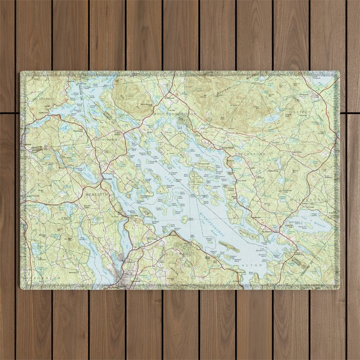 Lake Winnipesaukee Map (1986) Outdoor Rug Gallery Image 1