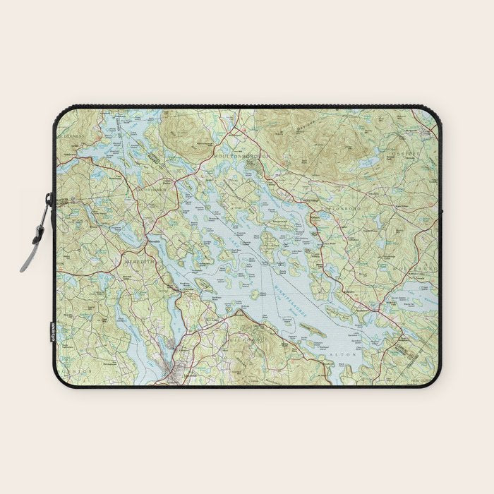 Lake Winnipesaukee Map (1986) Laptop Sleeve Gallery Image 1