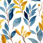 Watercolor Leaves, Yellow and Blue, Floral Prints Coffee Mug Gallery Image 2