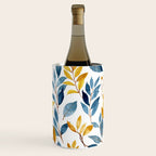 Watercolor Leaves, Yellow and Blue, Floral Prints Wine Chiller Gallery Image 1