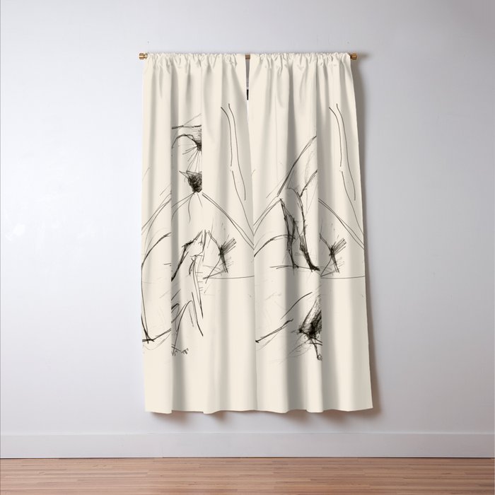 Modern Cat Sketch Window Curtain Gallery Image 3