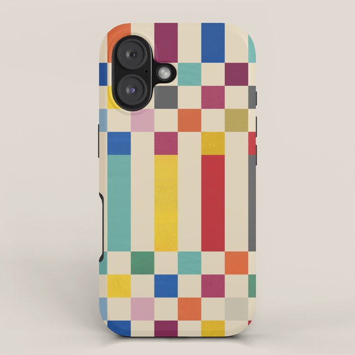 Modern Playful Checkered Abstract iPhone Case Gallery Image 1
