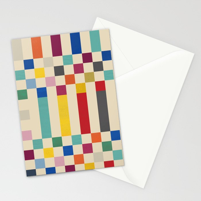 Modern Playful Checkered Abstract Stationery Card Gallery Image 2