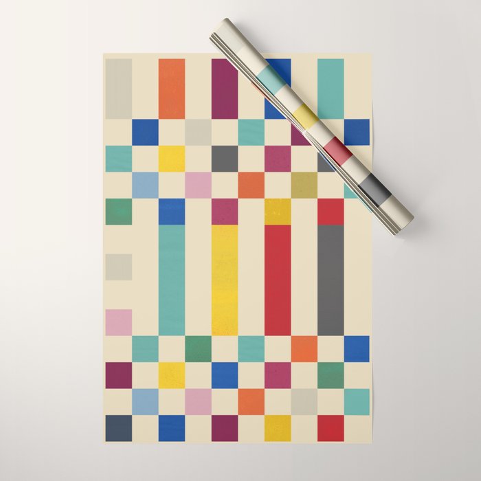 Modern Playful Checkered Abstract Wrapping Paper Gallery Image 1