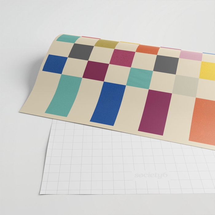 Modern Playful Checkered Abstract Wrapping Paper Gallery Image 2
