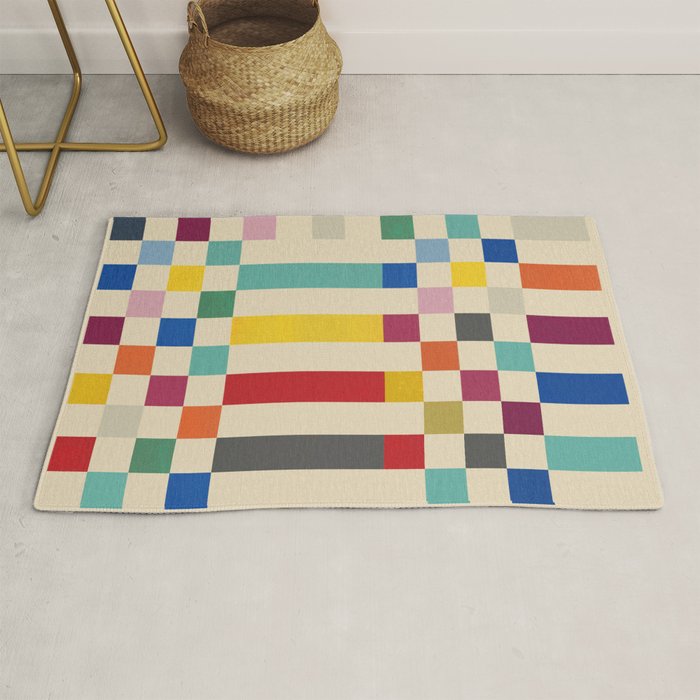 Modern Playful Checkered Abstract Rug Gallery Image 1