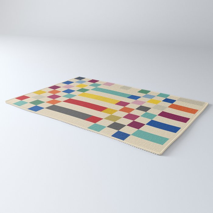 Modern Playful Checkered Abstract Rug Gallery Image 3