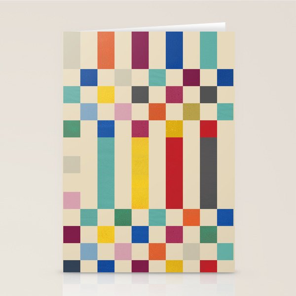 Modern Playful Checkered Abstract Stationery Card Gallery Image 2
