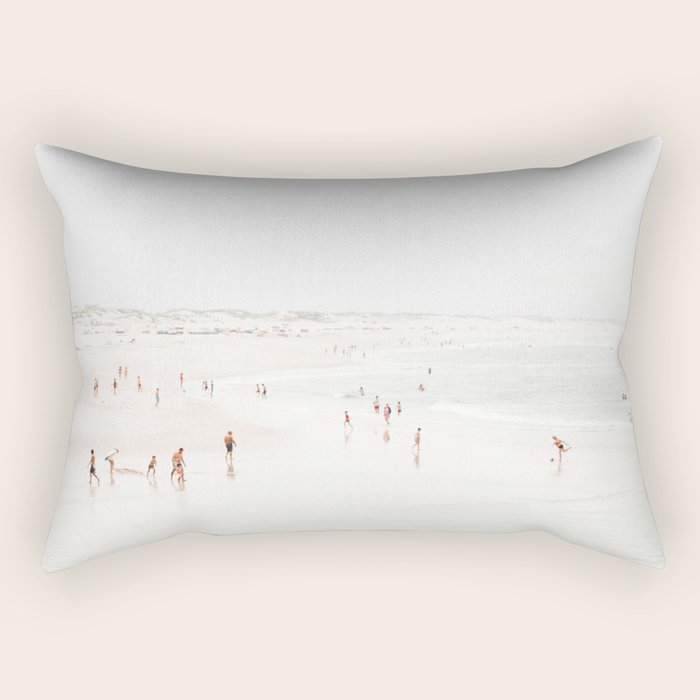 At The Beach (seven) - minimal beach series - ocean sea photography by Ingrid Beddoes Rectangular Pillow Gallery Image 1