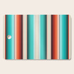 Navajo White, Turquoise and Burnt Orange Southwest Serape Blanket Stripes Cutting Board Gallery Image 1