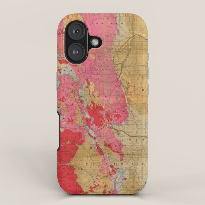 Vintage Geological Map of Colorado (1879) iPhone Case Gallery Image 1