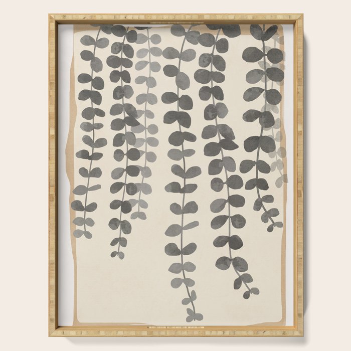Minimal Abstract Leaves 19 Serving Tray Gallery Image 1