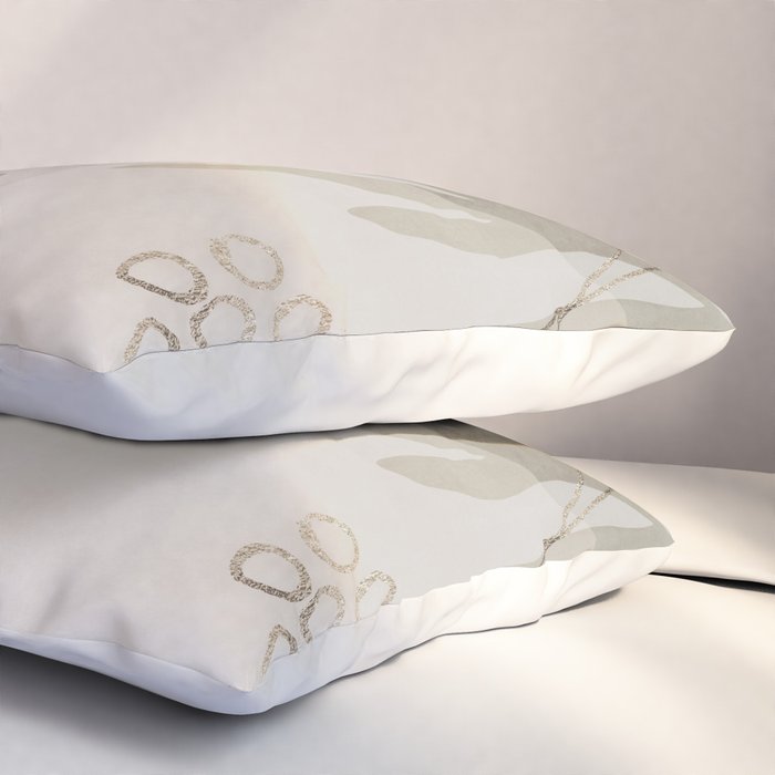 Natural Flow And Glamour Leave Shapes Bohemian Balance Pillow Sham Gallery Image 3