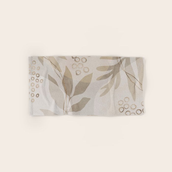 Natural Flow And Glamour Leave Shapes Bohemian Balance Bath Towel Gallery Image 1