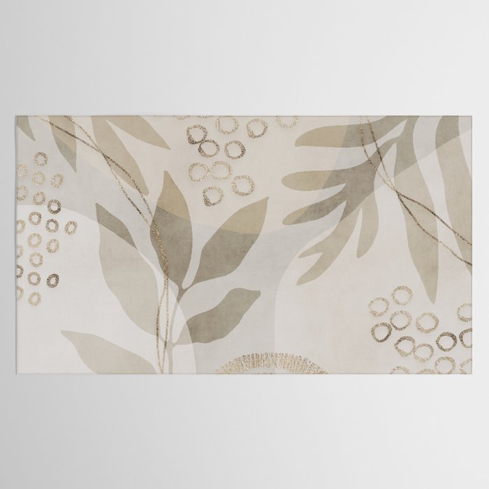 Natural Flow And Glamour Leave Shapes Bohemian Balance Tablecloth Gallery Image 2