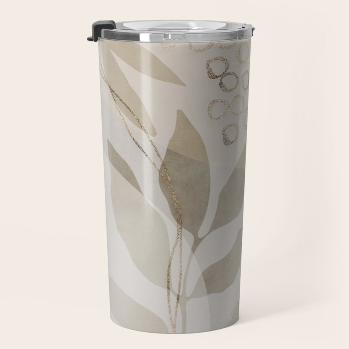 Natural Flow And Glamour Leave Shapes Bohemian Balance Travel Mug Gallery Image 3