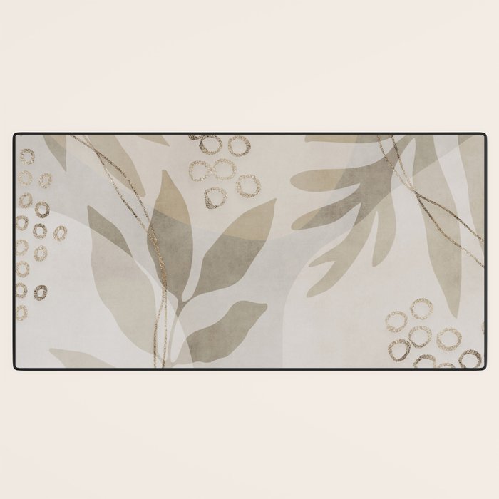 Natural Flow And Glamour Leave Shapes Bohemian Balance Desk Mat Gallery Image 3