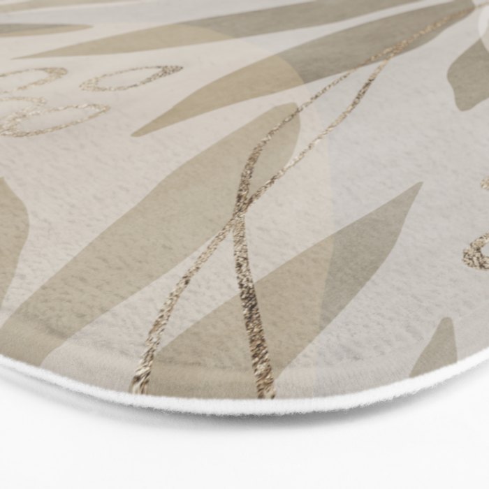 Natural Flow And Glamour Leave Shapes Bohemian Balance Bath Mat Gallery Image 3